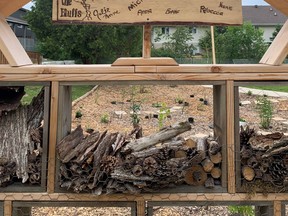 Wiarton's new 'food forest' bug hotel. (Lisa Osborne photo supplied to The Sun Times/Postmedia Network)