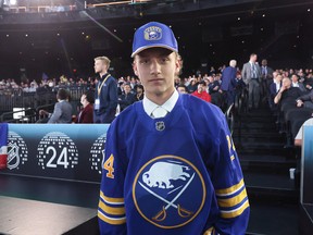 Ryerson Leenders is selected by the Buffalo Sabres with the 219th overall pick during the 2024 Upper Deck NHL Draft at Sphere on June 29, 2024 in Las Vegas, Nevada. (Photo by Bruce Bennett/Getty Images)