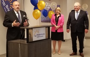 Michael Tibollo, the associate minister of mental health and addictions, at the opening of Brightshores Mental Health and Addictions Wellness and Recovery Centre, with Premier Doug Ford and Health Minister Sylvia Jones on Friday, June 7, 2024 in Owen Sound, Ont. (Scott Dunn/The Sun Times/Postmedia Network)