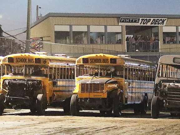 School buses thrill sold-out crowd at Brighton Speedway | Brockville ...