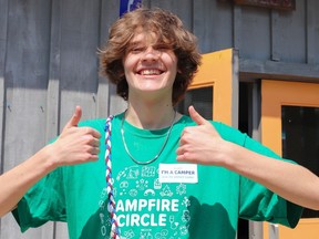 Patrick Conboy, 16 of London returned to his favourite spot -- Campfire Circle Rainbow Lake in Waterford, Ontario -- for their open house on Saturday.