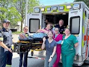 CK Hospice resident Sandra is joined by hospice staff and EMS volunteers before her recent outing to CM Wilson Conservation Area as part of the Lasting Memories program.  (Supplied)