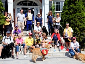 Between 20 and 30 people and their dogs came out to participate at the annual Pet Valu Walk for Dog Guides held in Gananoque on May 26. Lorraine Payette/for Postmedia Network