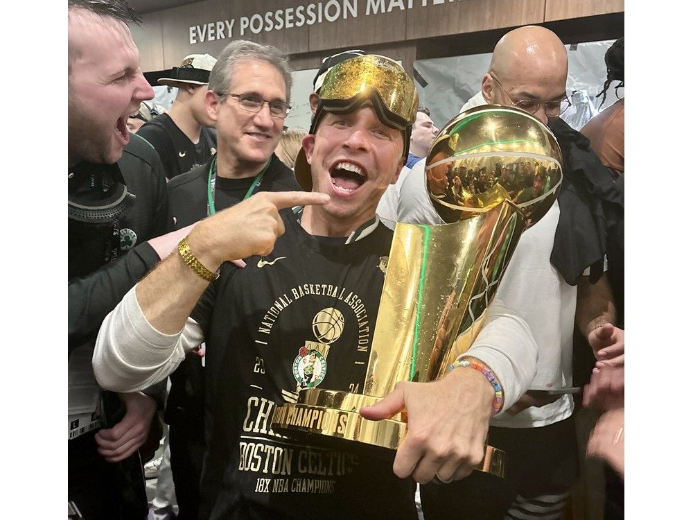 Gadshill's Art Horne celebrates after winning NBA title with Celtics ...