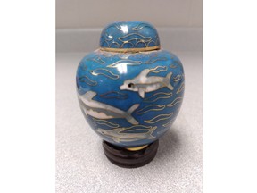 Police are asking for help finding the owner of an urn discovered on the banks of the St. Clair River in January.