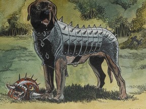 Rob Sacchetto, Battle Dog, Rot and Ruin Series. n.d. Watercolor, pen and ink on watercolor paper. Collection of the Artist.