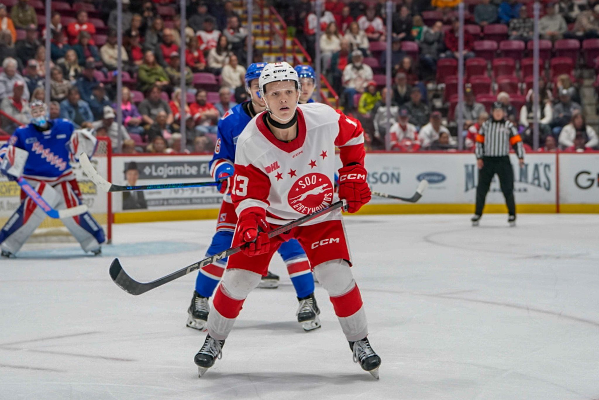 Soo Greyhounds beat the Kitchener Rangers in OHL action Grande