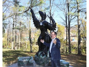 Sculpture, downtown Chatham, crow