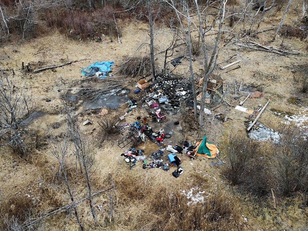 An encampment site near the K&P Trail