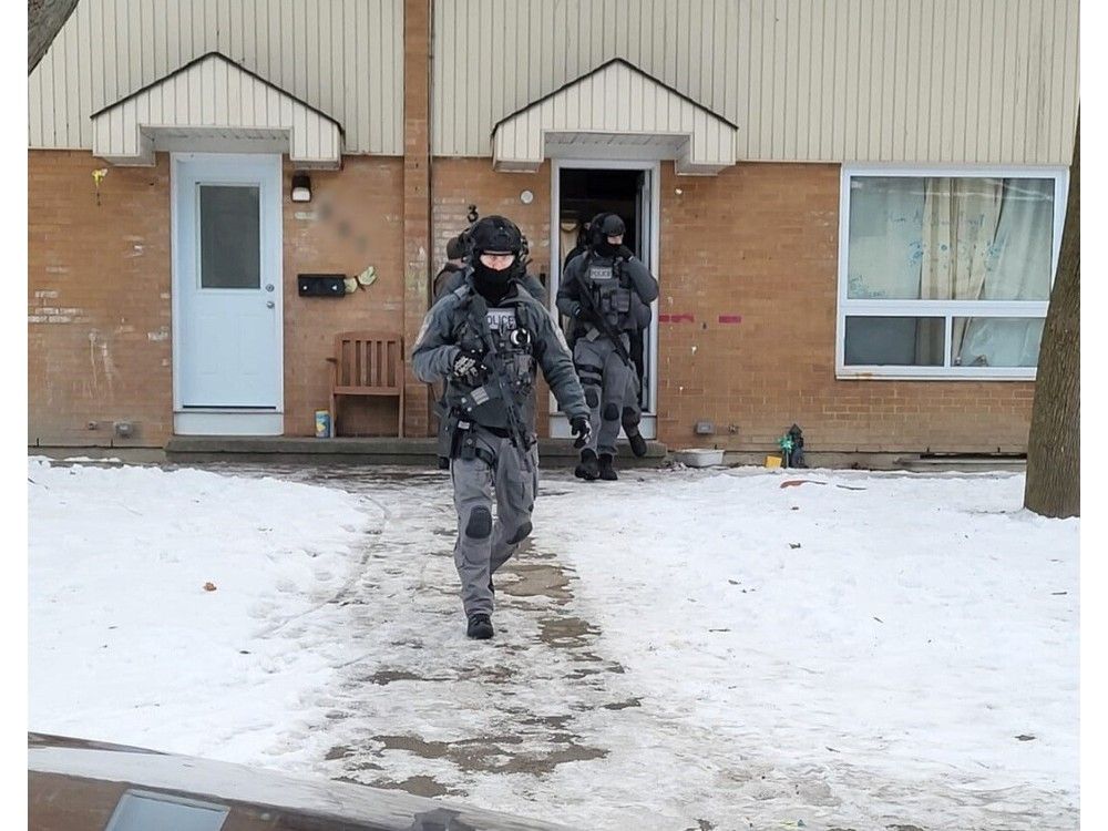 This photo was provide by Sarnia police following an arrest Wednesday afternoon on Kathleen Avenue. 