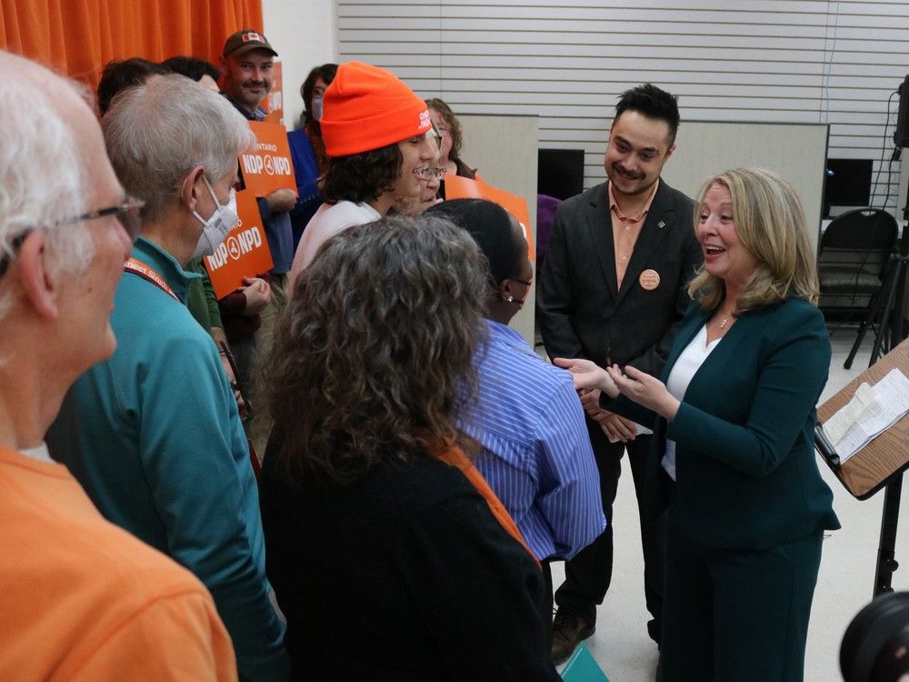 NDP leader spoke with residents of Kingston at their new office.