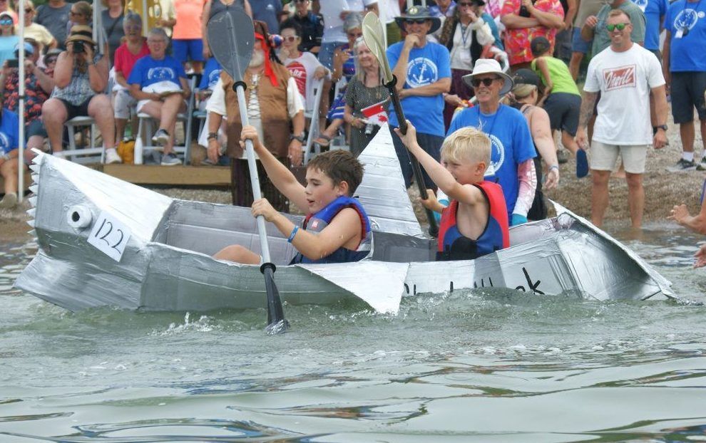 The Shark Attack cardboard boat