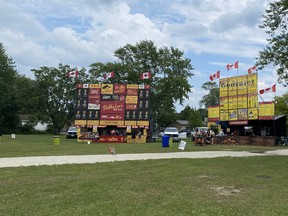 Wiarton Ribfest barbecue rigs in Bluewater Park