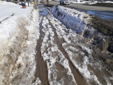 Naomi Grant has documented the state of sidewalks in her neighourhood during the winter, in this case, Lorne Street in 2023. Supplied photo
