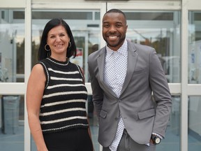 Man and woman standing together