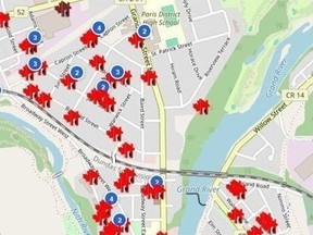 Map with maple leaves