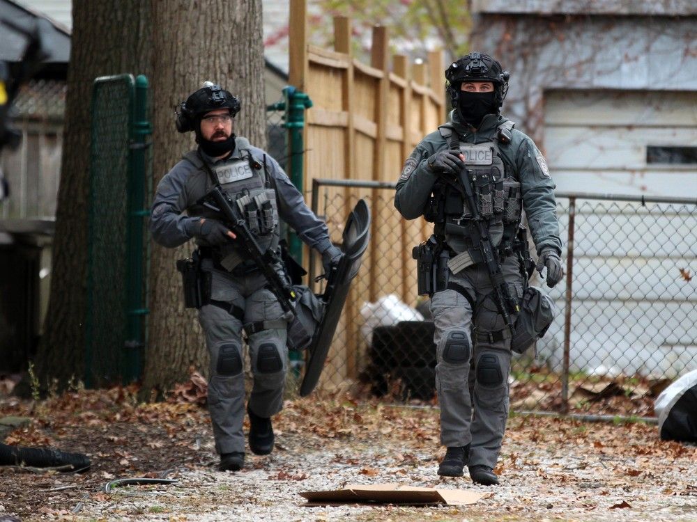 Sarnia police tactical officers surrounded a home Thursday  amid what appeared to be a serious incident.