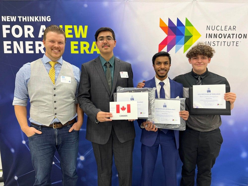 Kincardine District Senior School students Mohamed Lila, Ibrahim Syed, and Gethin Brandon represented Canada.