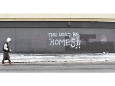 Graffiti is pictured in this photo.