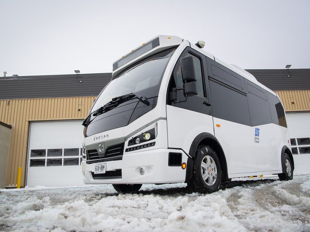 Sarnia's first electric bus is rolling on city streets.