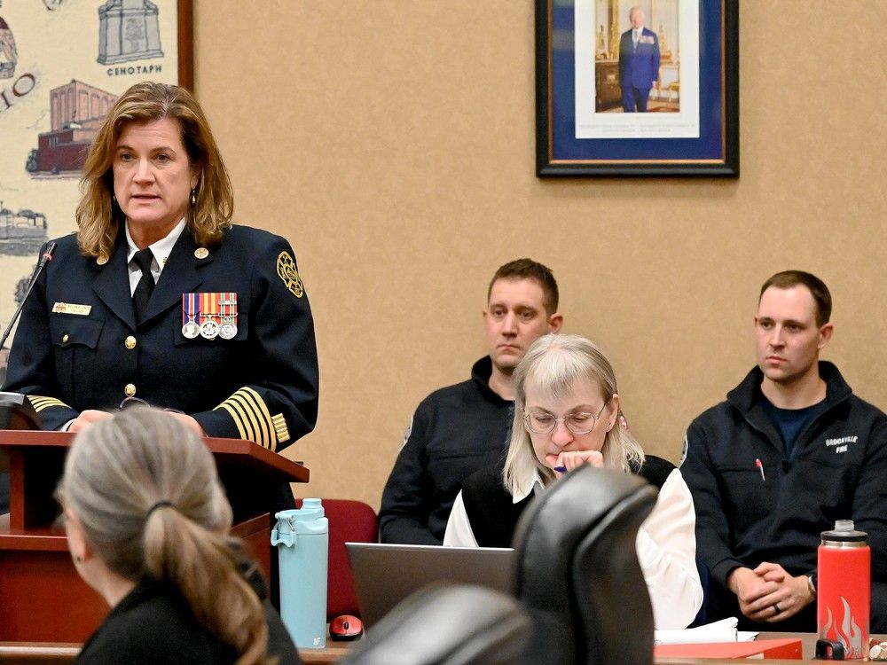 Brockville Fire Chief Melanie Jones at budget meeting