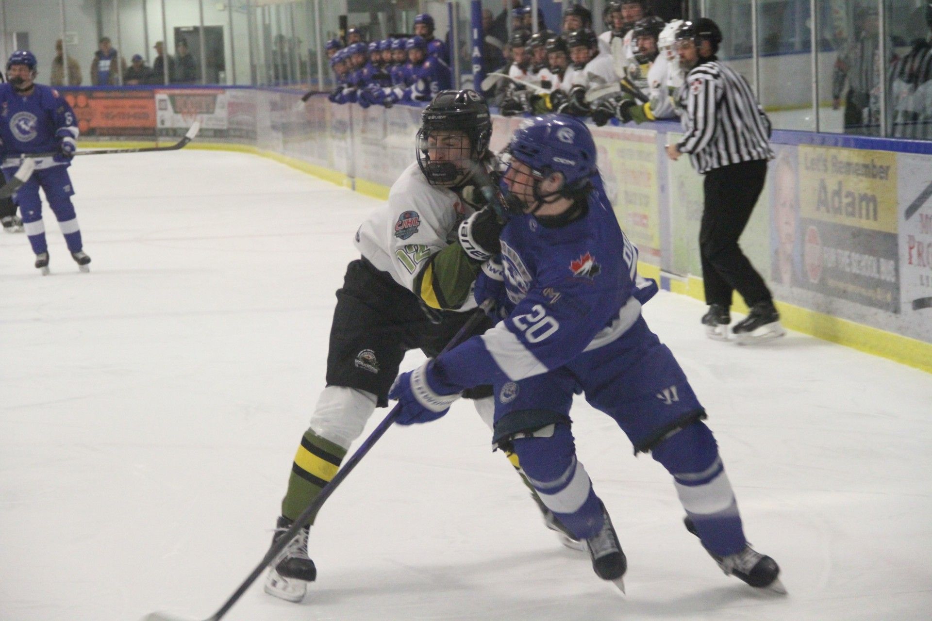 Junior hockey players on ice