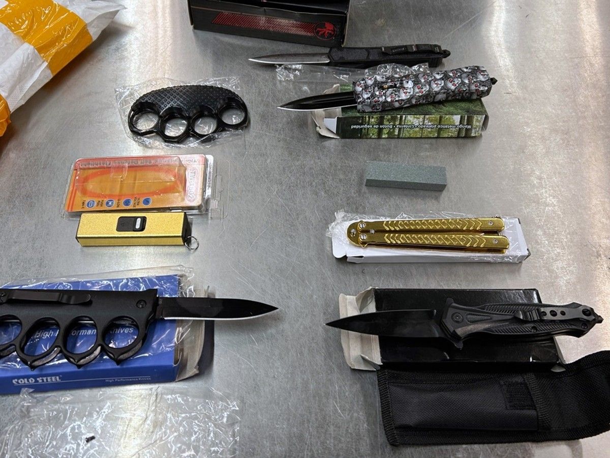 A Petrolia man was sentenced Tuesday to house arrest for trying to import several illegal weapons from China.