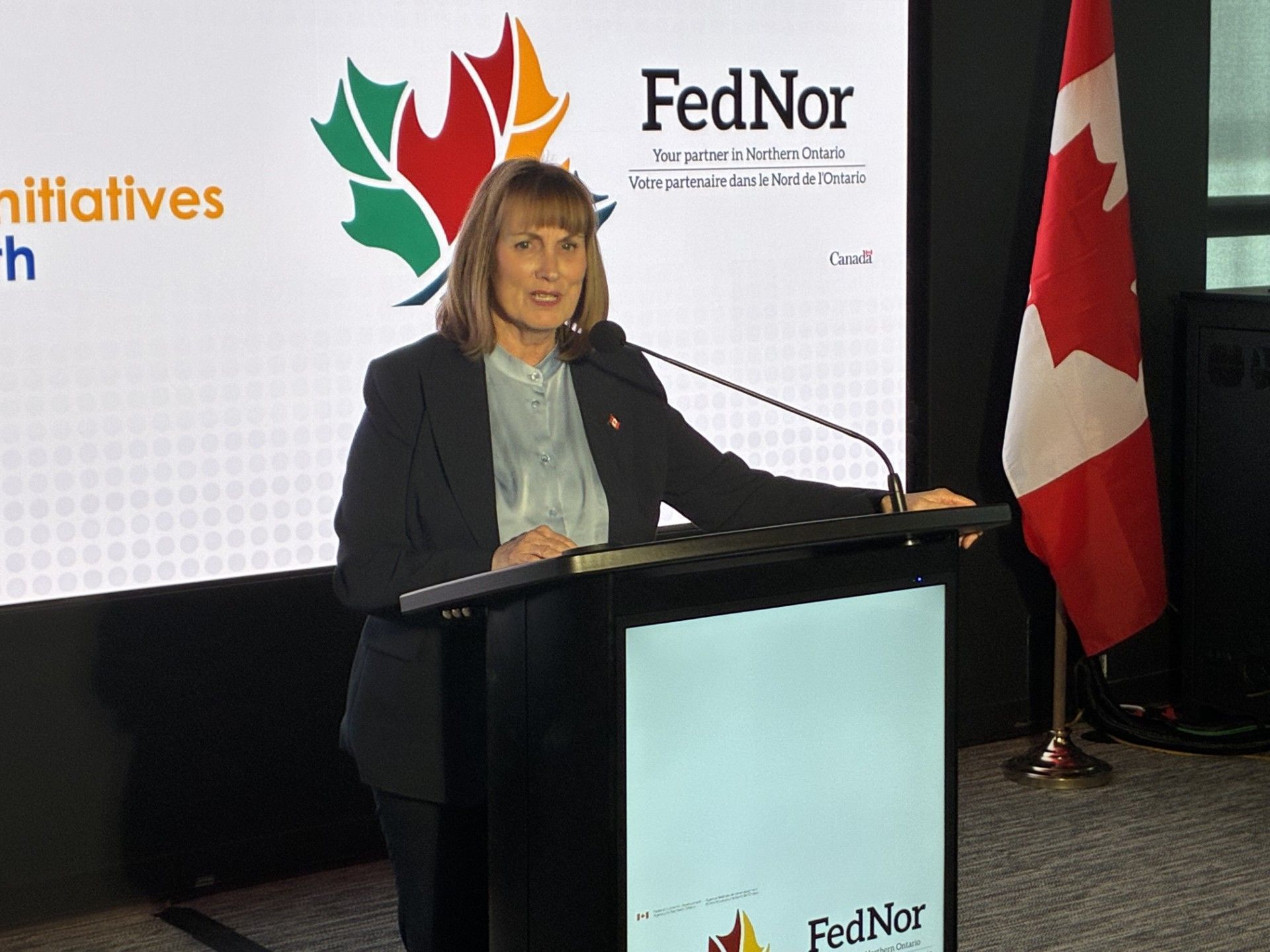 Big crowd celebrates big news at Canadore College's Aviation Campus