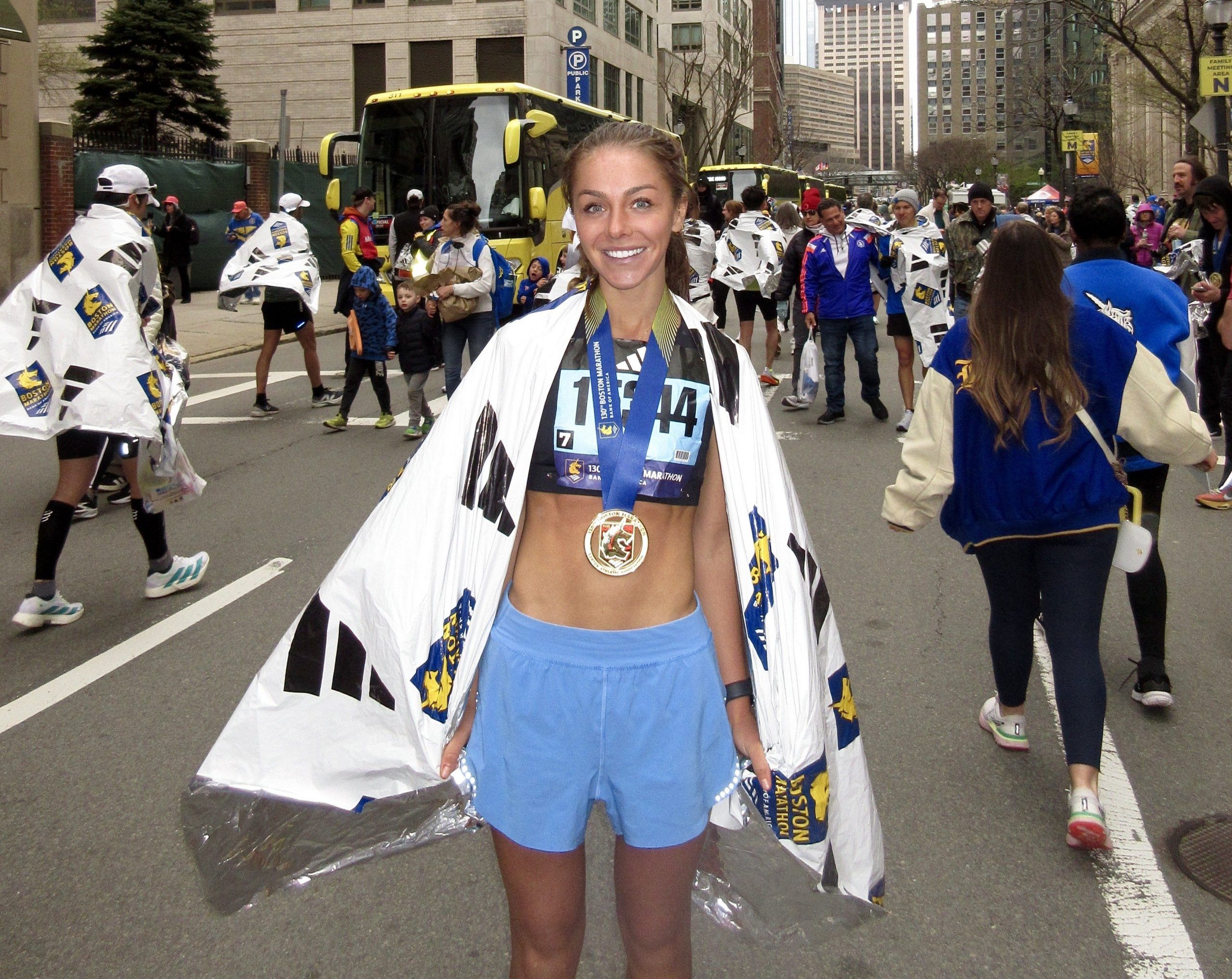 No watch, no problem: Sault's Jadyn Pettenuzzo posts breakthrough at Boston Marathon