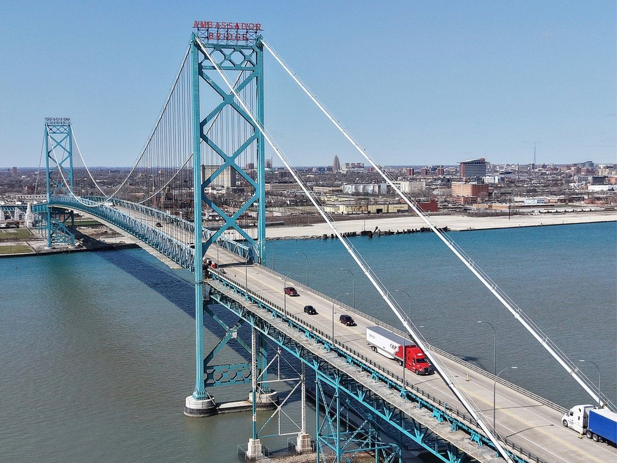 Ambassador Bridge loses top spot as busiest U.S.-Canada trade crossing