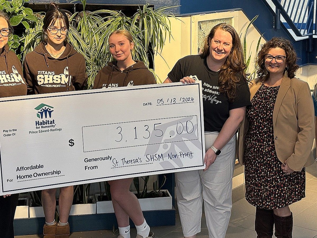 St. Theresa’s non-profit SHSM students raise $3,135 for Habitat for Humanity