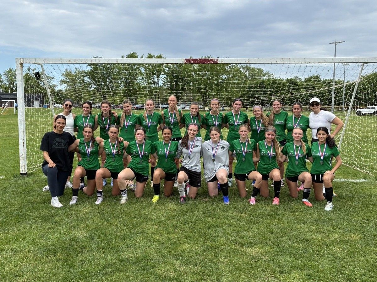 St. John's College captured silver medals at the CWOSSA AAA girls soccer tournament on Wednesday at Lions Park.
