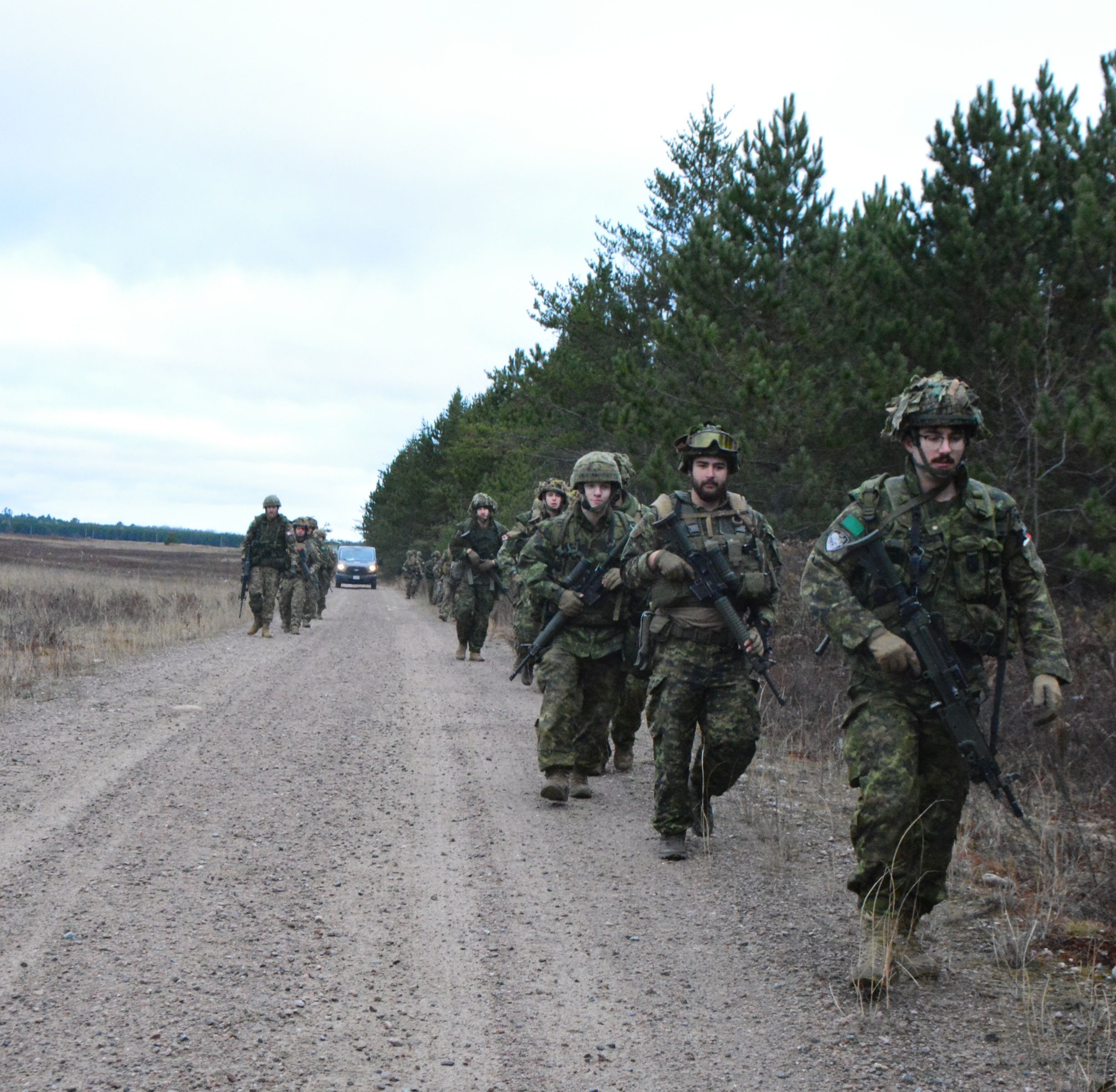 Canadian Army Reserve soldiers on exercise in Sudbury throughout May