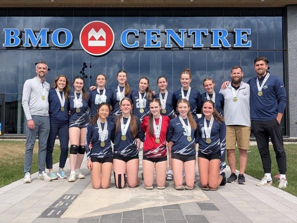 The Twin Bridges Thunder 17U girls won gold medals in their division at the Volleyball Canada youth national championships in Calgary.
