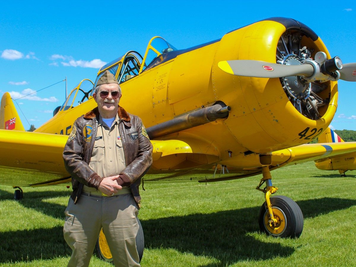 Flight aboard vintage Harvard 'awesome thing' for son of Korean War veteran