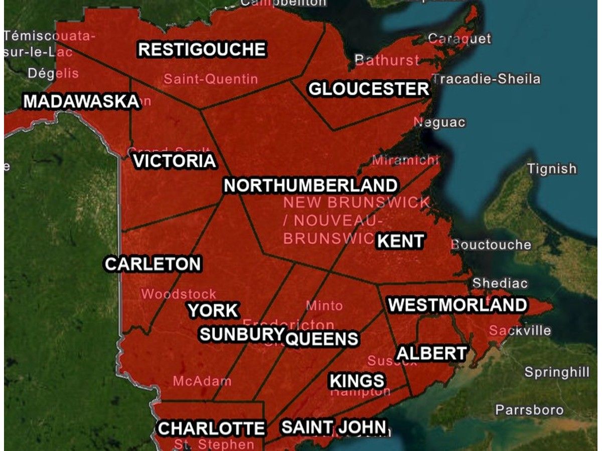New Brunswick under total fire ban Thursday