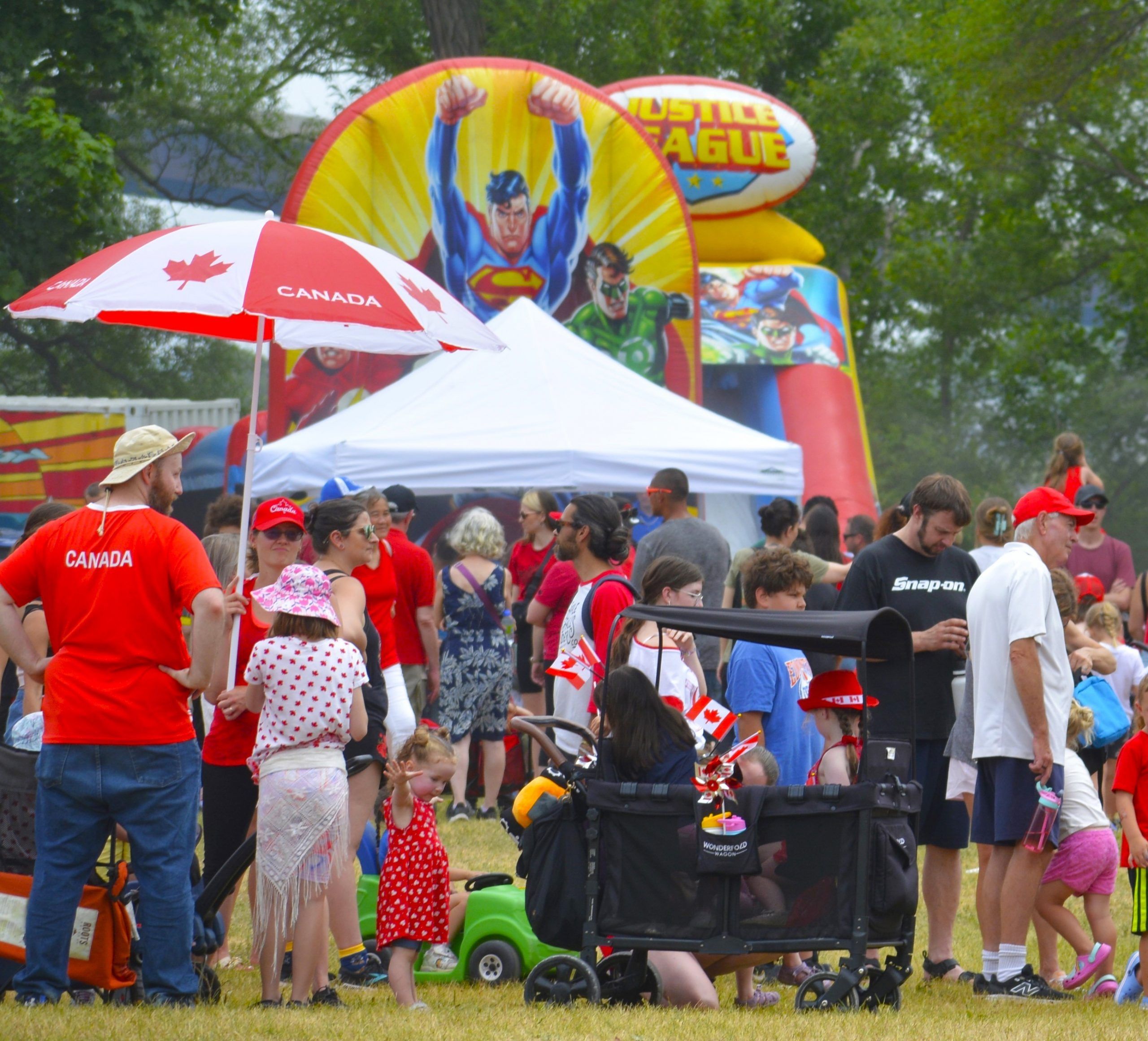 Canada Day celebrations in Belleville are shown.