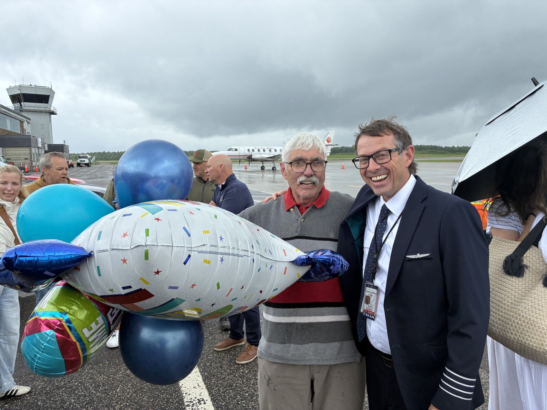 Was a very happy landing in North Bay for WestJet pilot Scott Ferguson