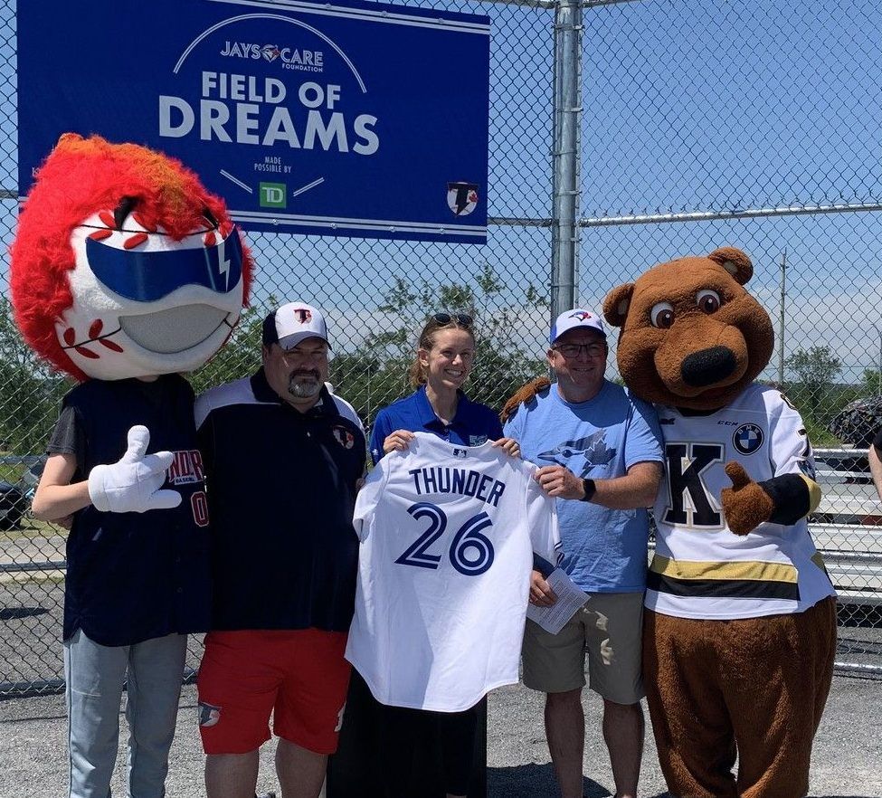 jersey presentation at baseball diamond