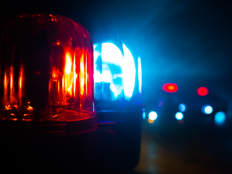 file photo of police cruiser lights at night