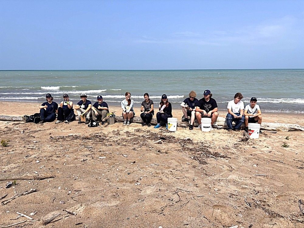 Young environmentalists help clean up Grand Bend’s shoreline