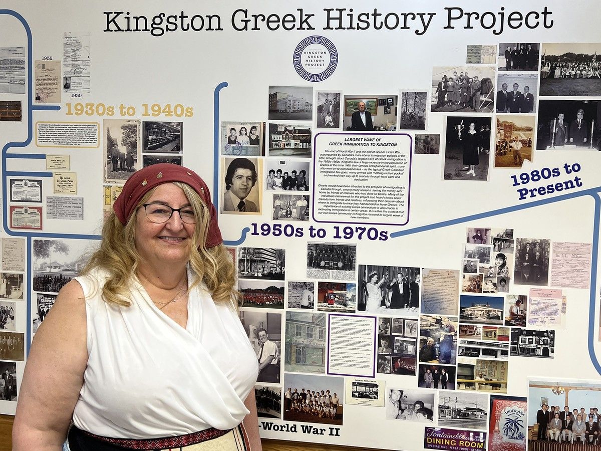 woman with history map