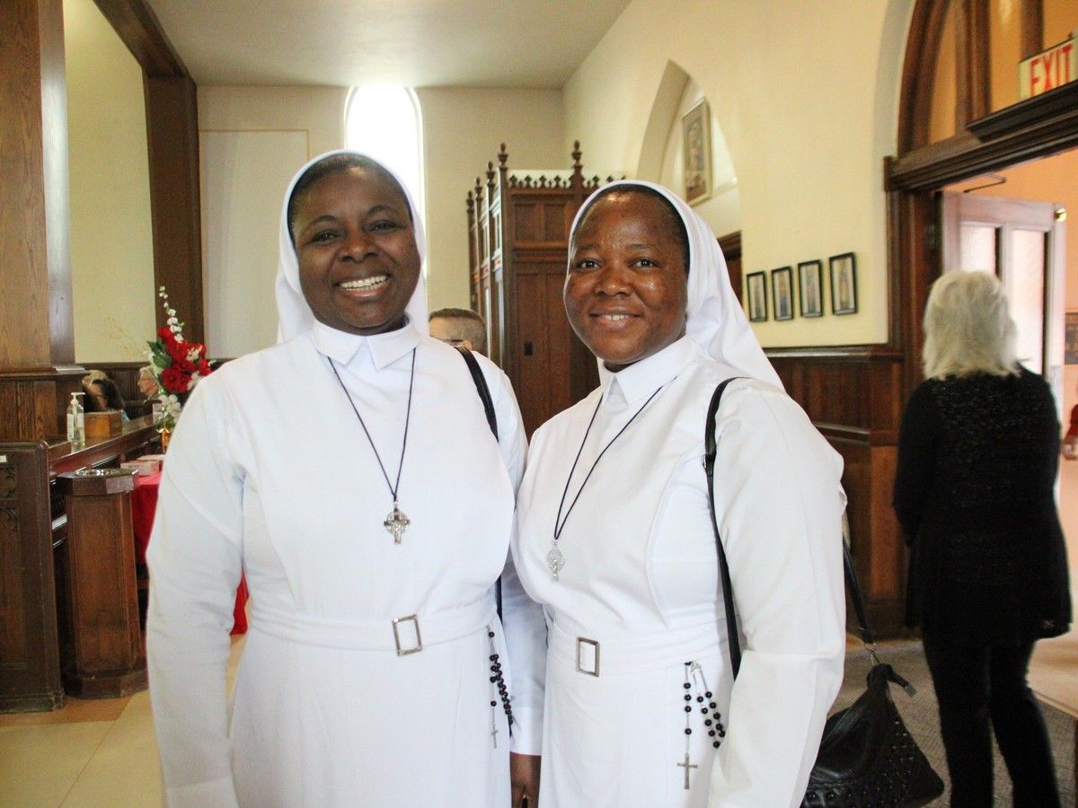 Sisters Victoria Alapa, left and Lucy Agbo