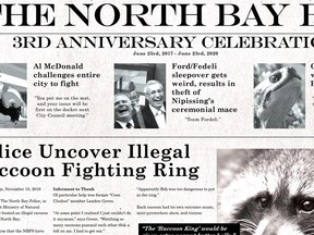 This mock newspaper front page accompanied the story The North Bay Bay celebrates 3 years which appeared June 22.
Supplied