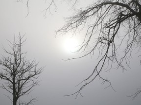 A thick blanket of fog hovered over the landscape in Greater Sudbury, Ont. on Wednesday November 4, 2020. John Lappa/Sudbury Star/Postmedia Network