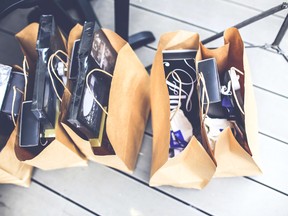 Shopping bags.