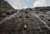 The Weeping Wall, a soaring limestone face full of waterfalls during the snowpack melt. [Ian Holmes @irrationalcarny]