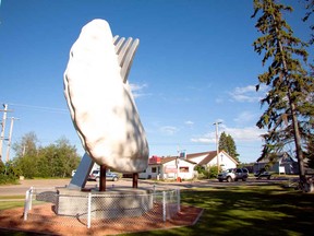 giant perogie roadside attraction in Glendon, Alberta