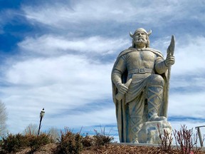 When you visit Gimli, you must seek out this impressive statue.