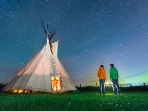 Parks Canada teepee under the stars